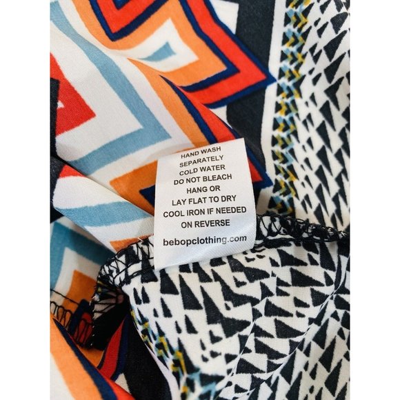 BeBop Dress Womens Large Shift Tunic Aztec Tribal Bold Print Sleeveless Back Zip - Picture 12 of 12